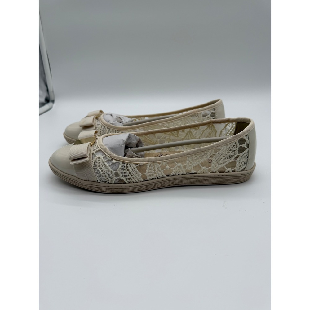 Soft Style Hush Puppies Fagan Bone Lace Mesh Patent Bow Ballet Flats 9M NEW